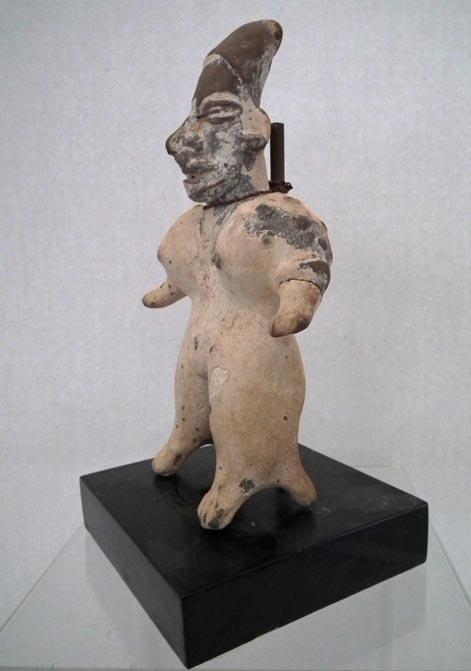 Antique Pre-Columbian Jalisco Polychrome Ceramic Female Figure