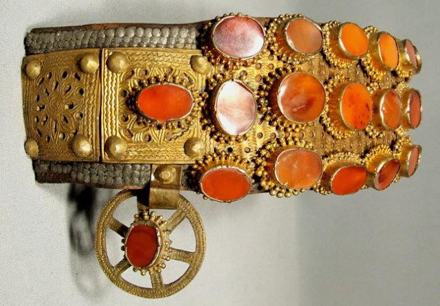 Antique 18th century Turkish Ottoman Belt for Sword Yatagan
