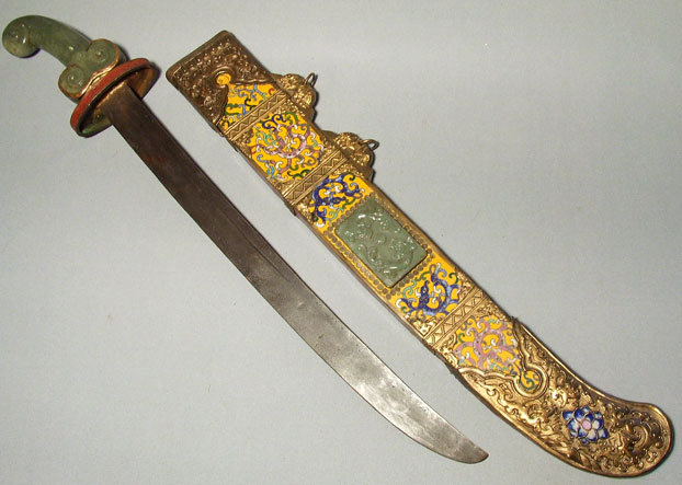Antique Chinese Cloisonné Sword Dao, 19th century