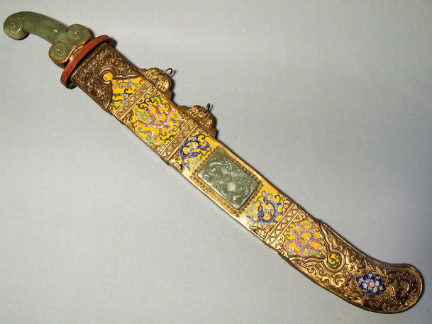 Antique Chinese Cloisonné Sword Dao, 19th century