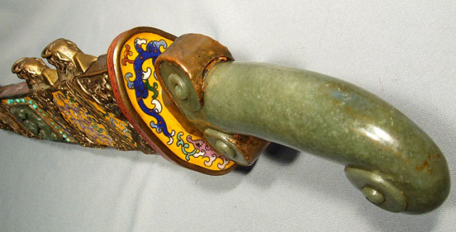 Antique Chinese Cloisonné Sword Dao, 19th century