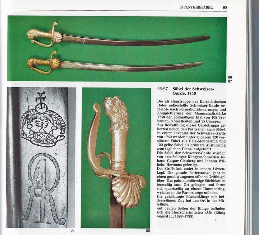 Antique 18th Century Polish Saxon Swiss Guards Sword of Augustus II the Strong King Of Poland
