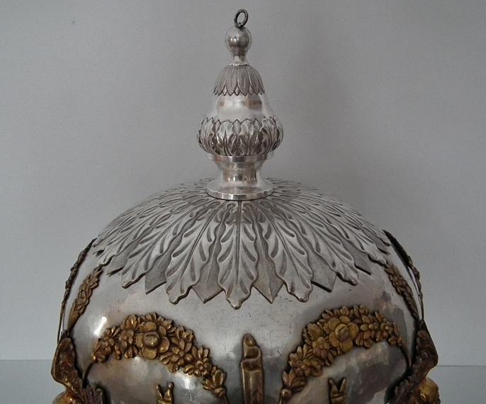 Huge Antique 19th Century Silver Plated Church Sanctuary Vigil Oil Lamp