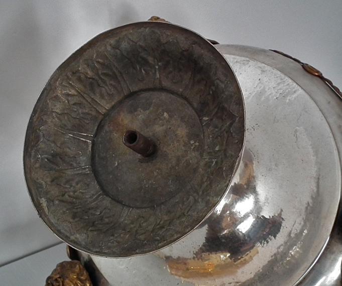 Huge Antique 19th Century Silver Plated Church Sanctuary Vigil Oil Lamp