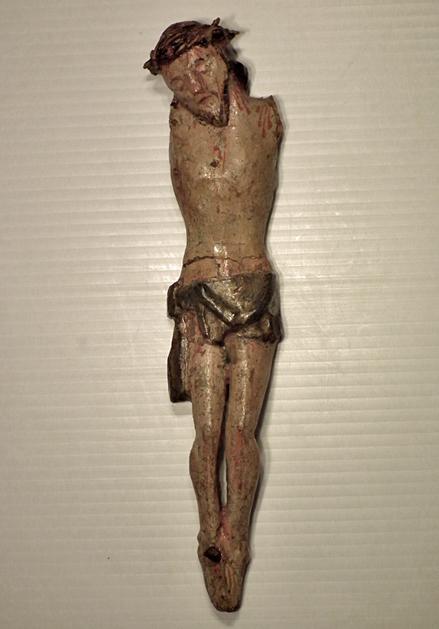 Antique 18th/19th century Spanish Colonial Santos Wood Sculpture Christ Corpus Christi