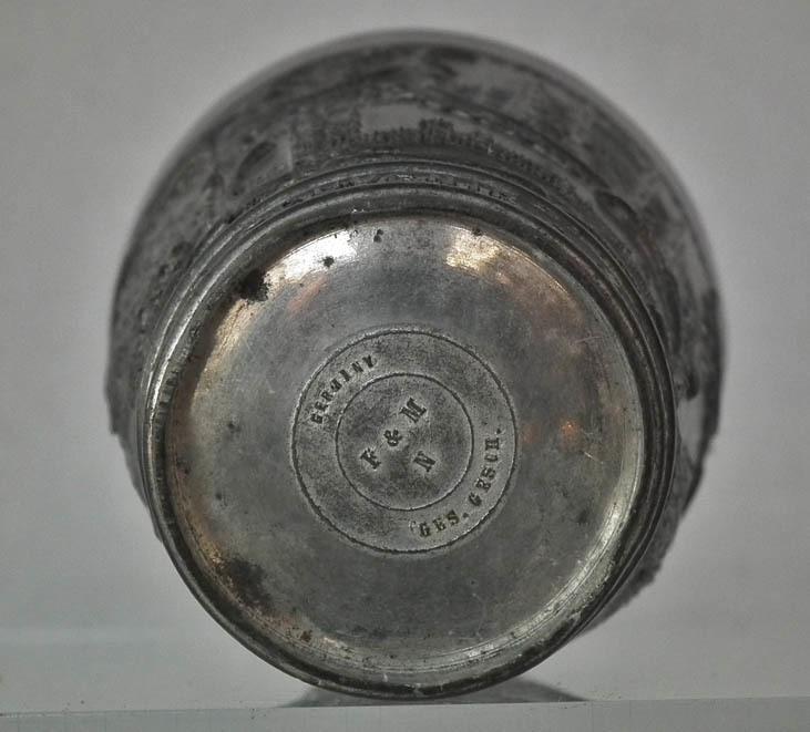 Antique Souvenir English Pewter Beaker Commemorating Coronation of Edward VII