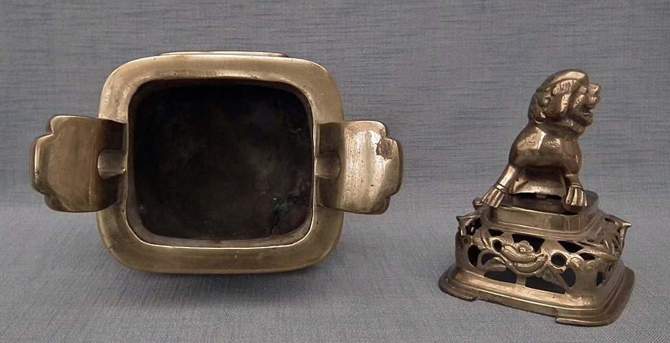 Huge Authentic Antique 19th Century Qing Dynasty Chinese Bronze - Brass Censer Incense Burner