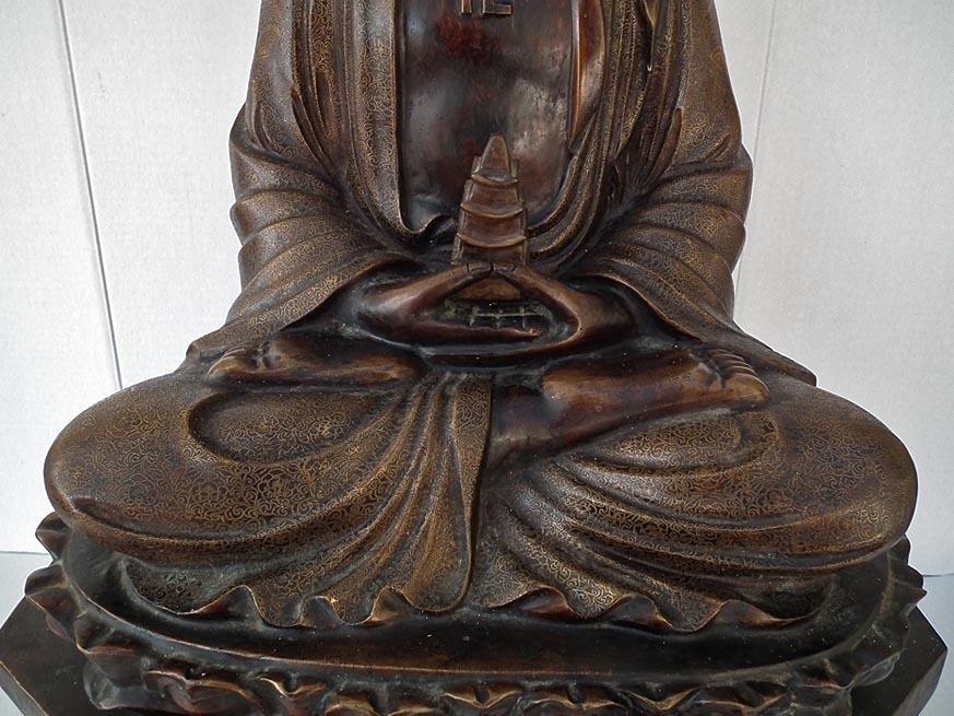 A large Chinese Bronze Figure Of Amitabha Buddha 19th - 20th century