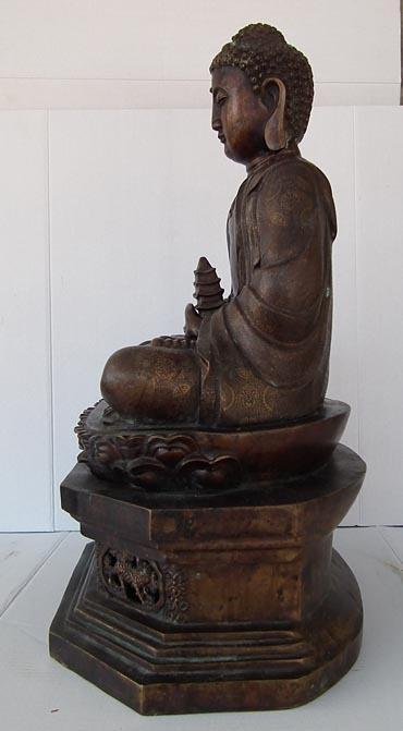 A large Chinese Bronze Figure Of Amitabha Buddha 19th - 20th century