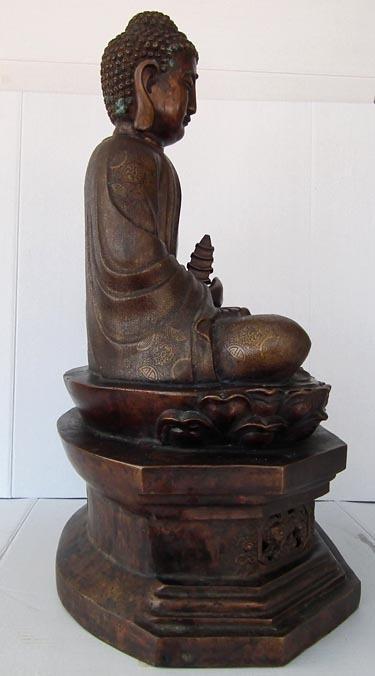 A large Chinese Bronze Figure Of Amitabha Buddha 19th - 20th century
