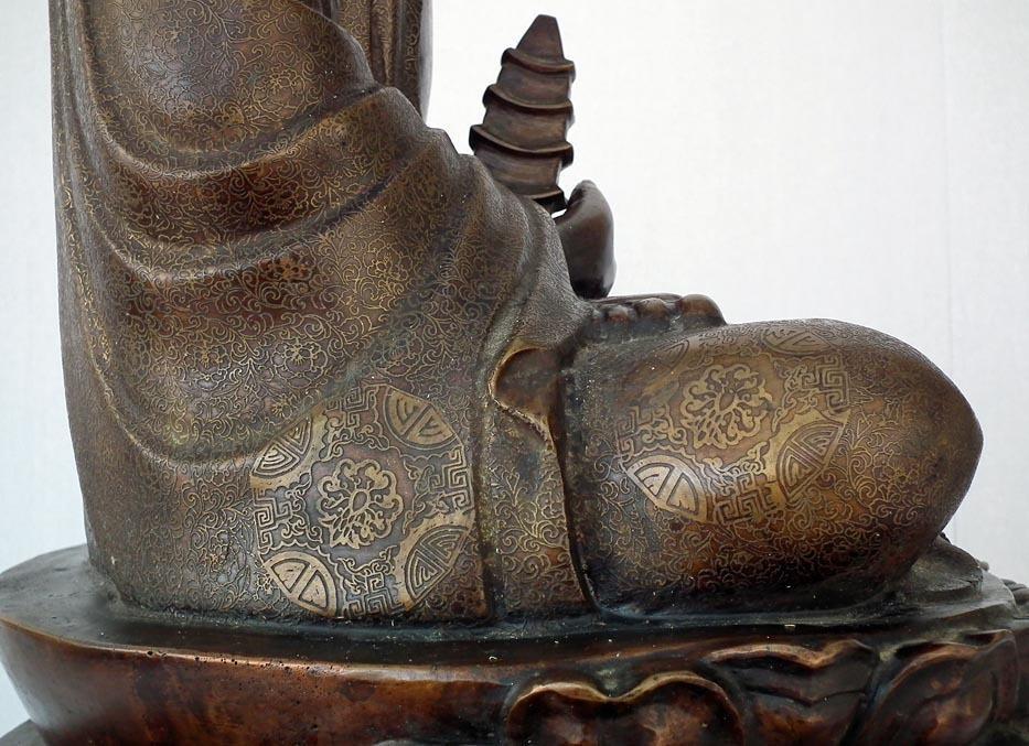 A large Chinese Bronze Figure Of Amitabha Buddha 19th - 20th century