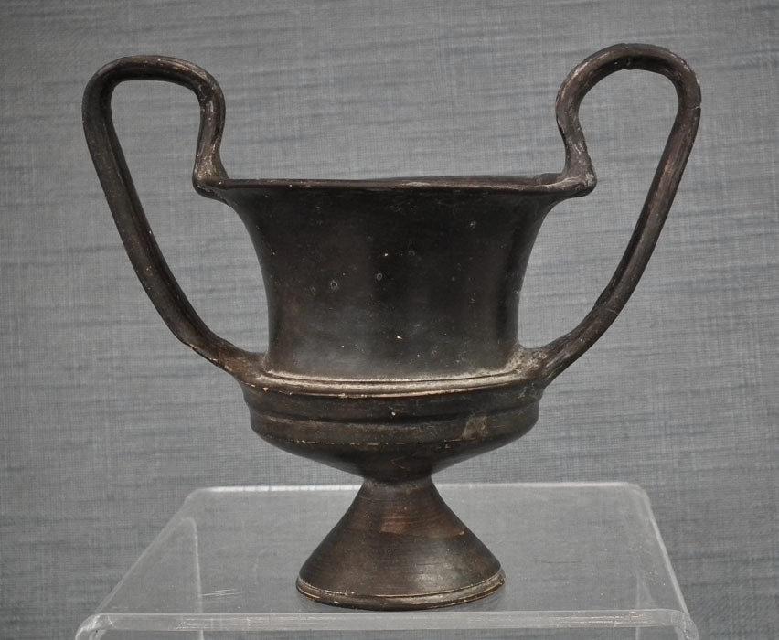 Rare Ancient South Italian Greek Or Etruscan 400 B.C Pottery Wine Cup Kantharos