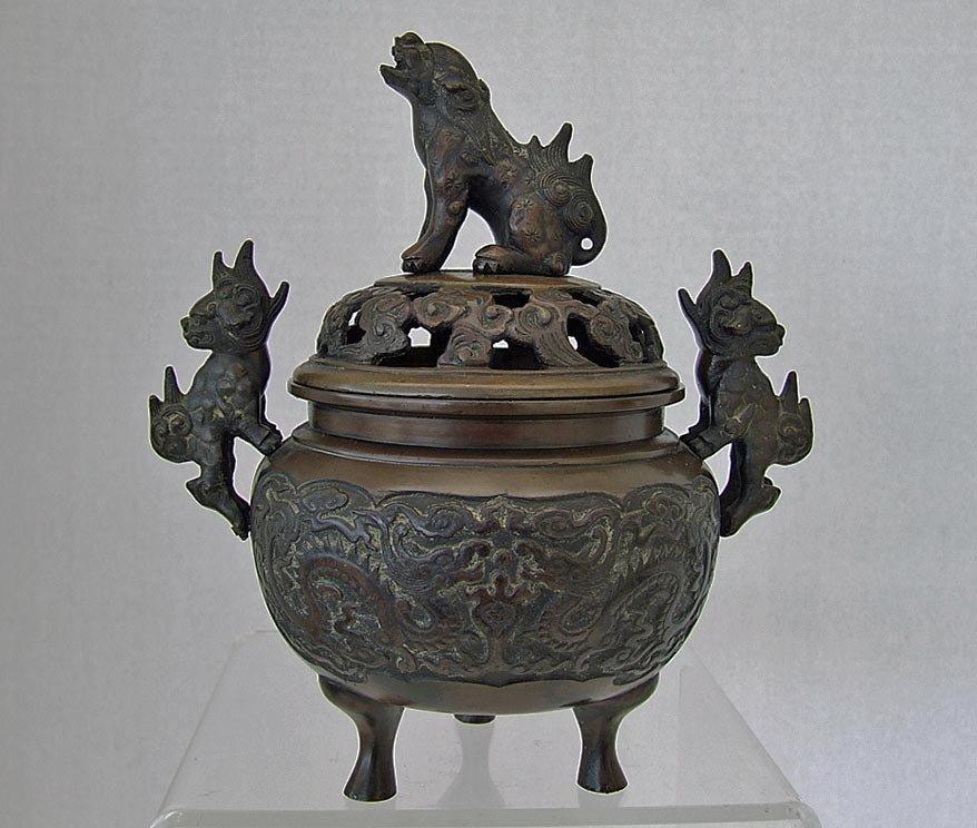 Antique Chinese Qing Dynasty 17th -19th Century Bronze Incense Burner Censer