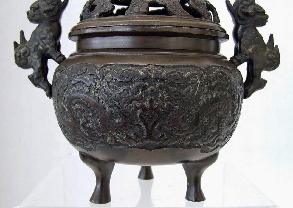 Antique Chinese Qing Dynasty 17th -19th Century Bronze Incense Burner Censer