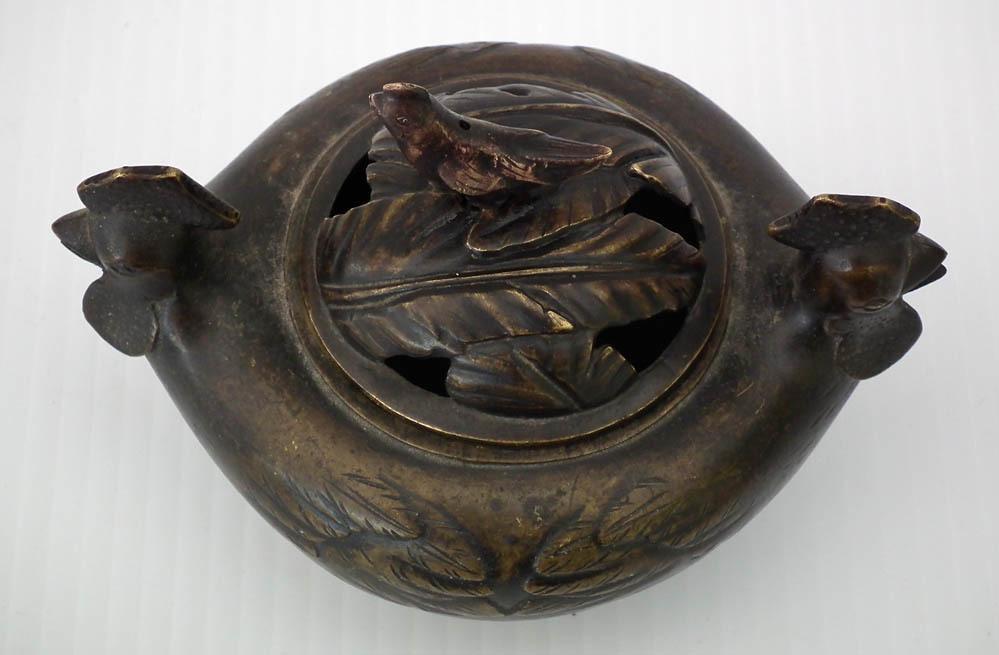 Antique Chinese 17th -19th Century Qing Dynasty Chicken Bronze Incense Burner Censer