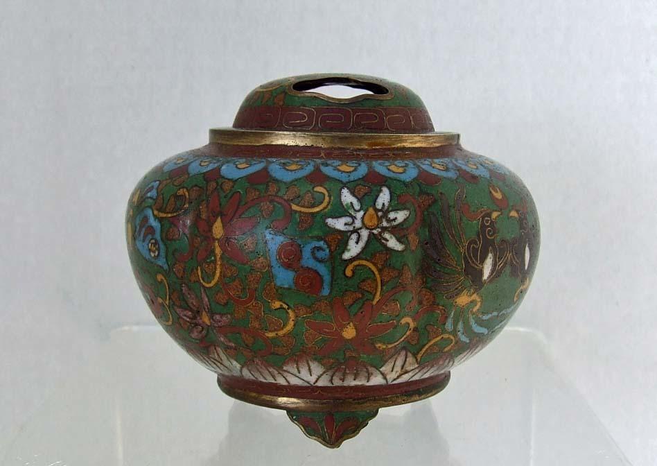 Antique Chinese Qing Dynasty (1644-1911 AD) Cloisonne Censer - Incense Burner