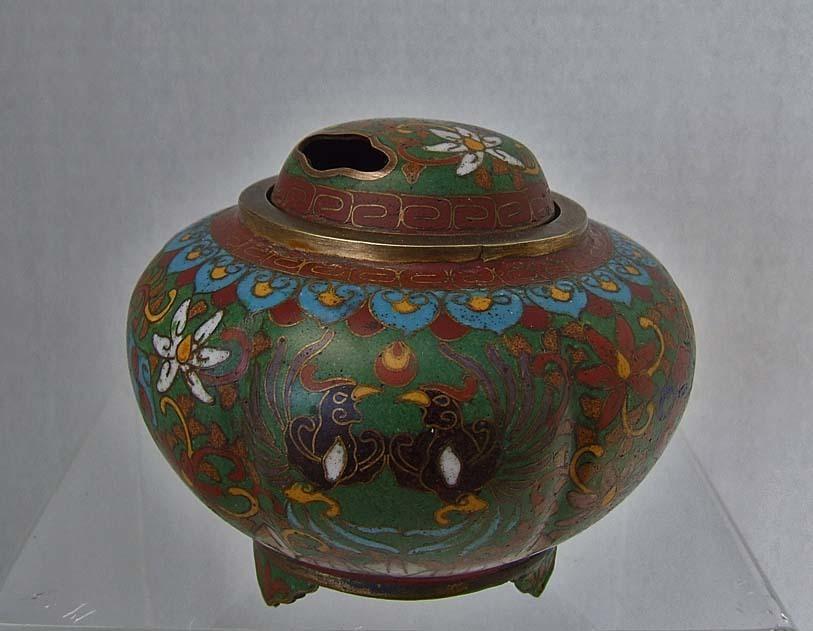 Antique Chinese Qing Dynasty (1644-1911 AD) Cloisonne Censer - Incense Burner