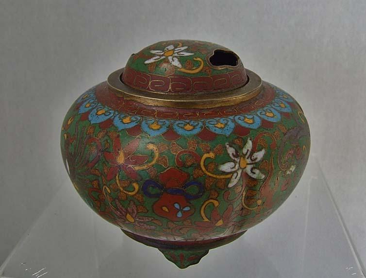 Antique Chinese Qing Dynasty (1644-1911 AD) Cloisonne Censer - Incense Burner