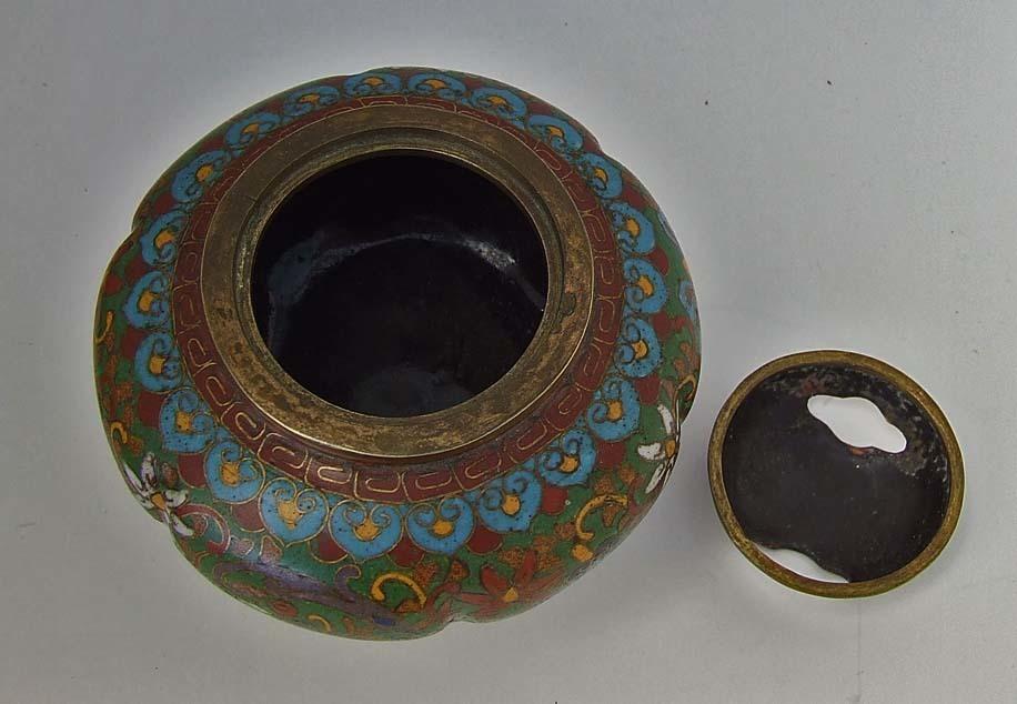Antique Chinese Qing Dynasty (1644-1911 AD) Cloisonne Censer - Incense Burner