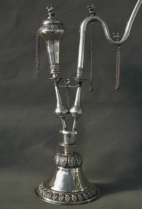 Antique 19th Century Sterling Silver Islamic Indo Persian Pipe Huqqa Nargila