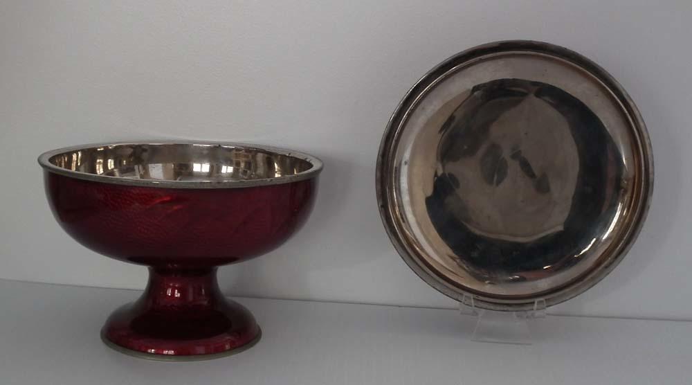 Antique Japanese Signed Ginbari Cloisonné Enamel Akasuke Footed Bowl With Lid