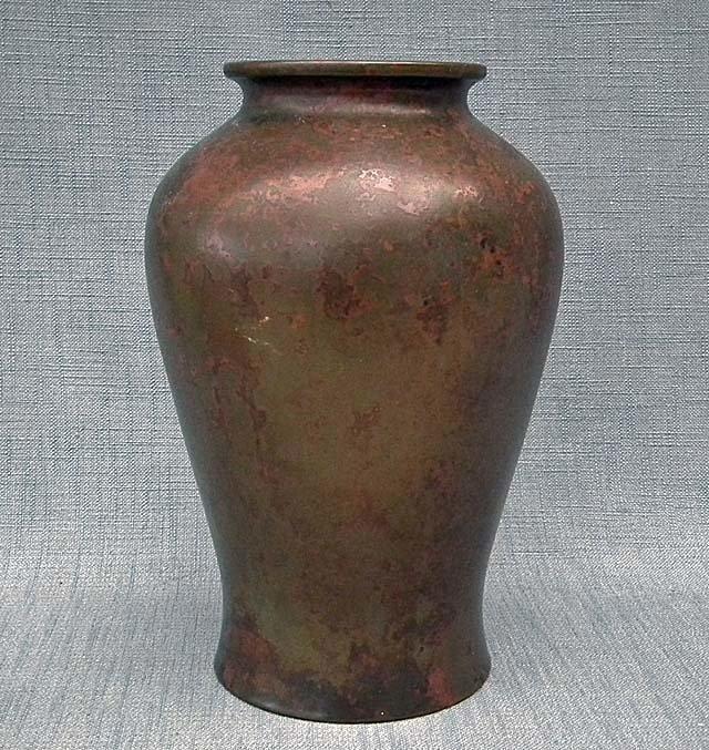 Antique Japanese Showa Period Large Bronze Vase With Murashido Patina