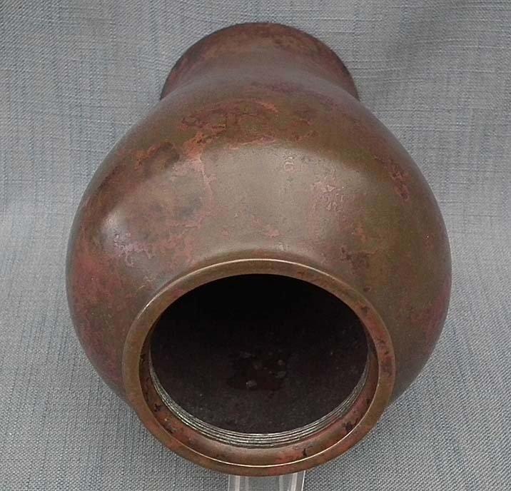 Antique Japanese Showa Period Large Bronze Vase With Murashido Patina