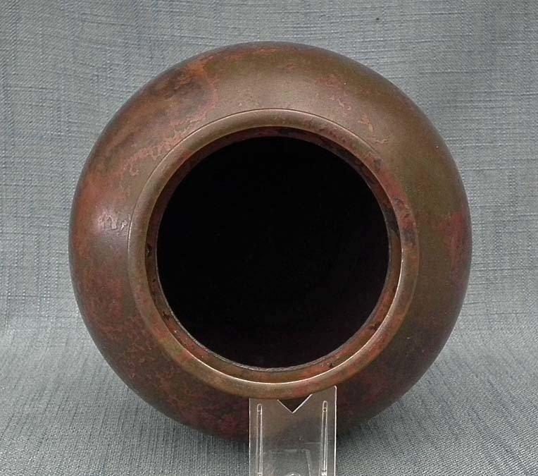 Antique Japanese Showa Period Large Bronze Vase With Murashido Patina