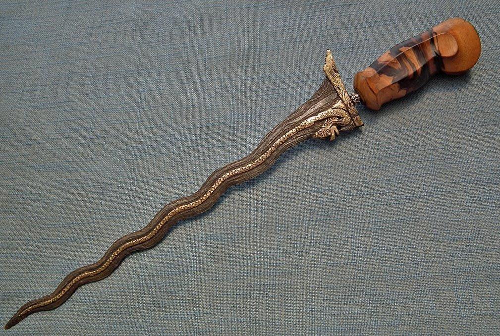 Antique Keris 19th-20th Century Indonesian Balinese Sword Dagger Naga Kris