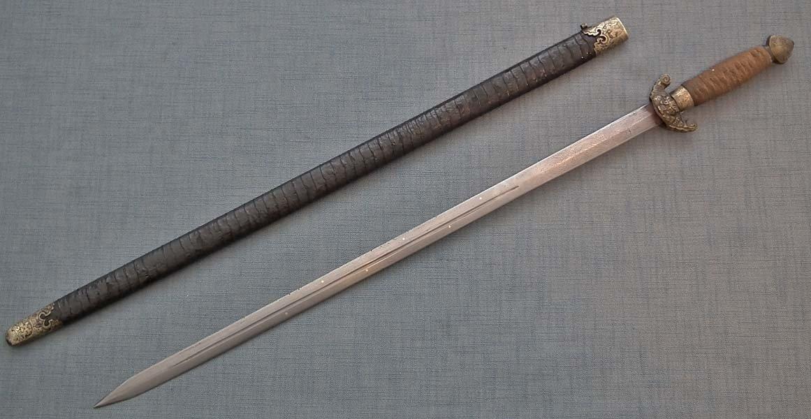 Antique Chinese Sword Jian 劍 Qing Dynasty 19th Century China