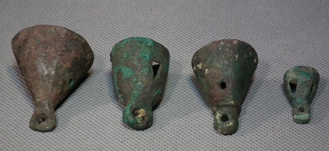 Ancient Bronze Chariot Bells - Pendants Western Asiatic Caspian Sea Region 1000 BC