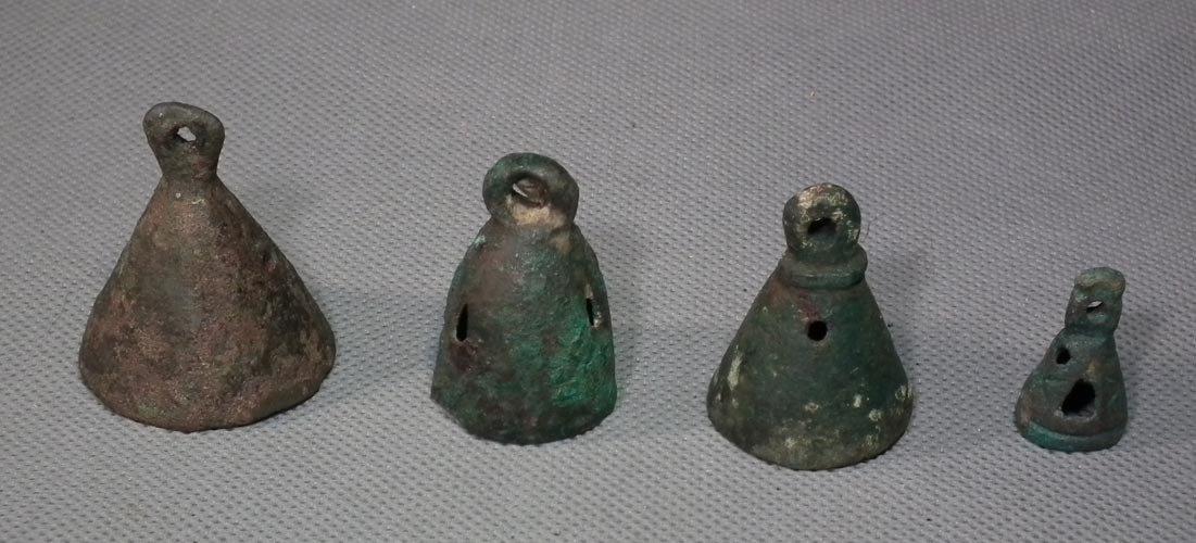 Ancient Bronze Chariot Bells - Pendants Western Asiatic Caspian Sea Region 1000 BC
