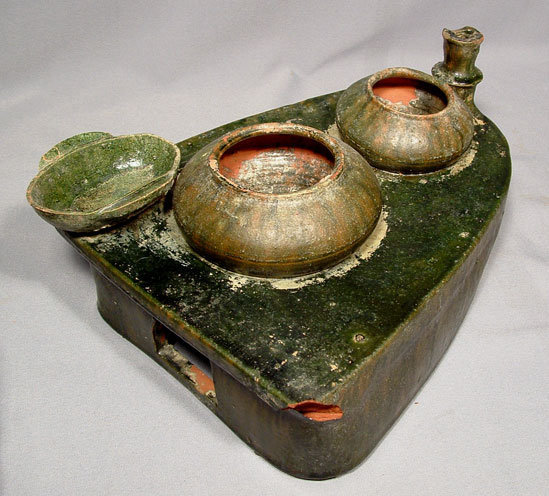 Ancient Chinese Eastern Han Dynasty Ceramic Stove Model
