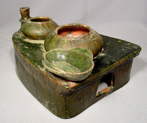 Ancient Chinese Eastern Han Dynasty Ceramic Stove Model