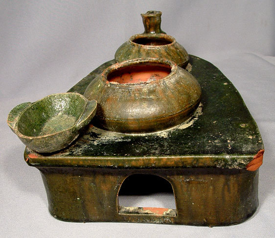 Ancient Chinese Eastern Han Dynasty Ceramic Stove Model