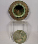 Ancient Chinese Bronze Wine Vessel & Cover, Han Dynasty