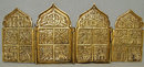 Antique Russian Icon Brass Four Panels, 18th-19th century