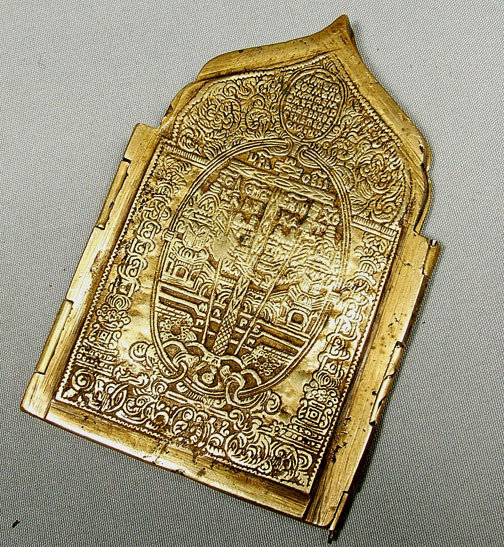 Antique Russian Icon Brass Four Panels, 18th-19th century