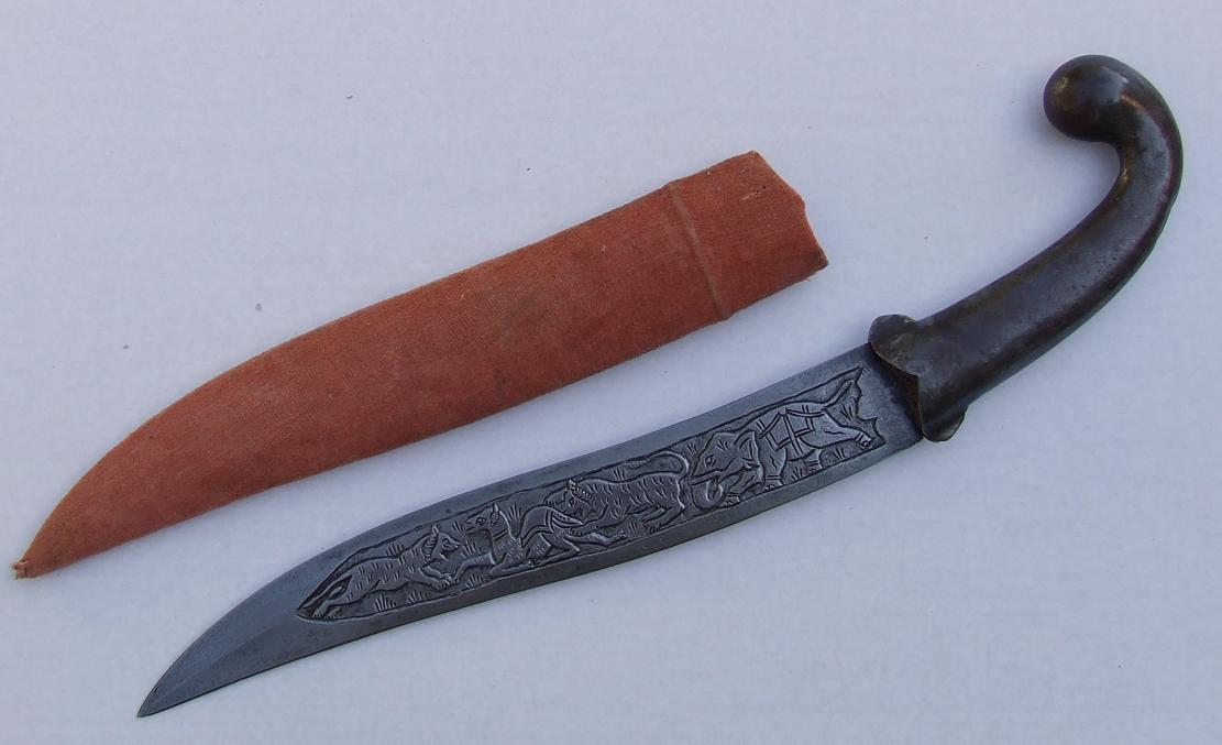 Antique Islamic Indo – Persian Dagger Khanjar 19th Century India
