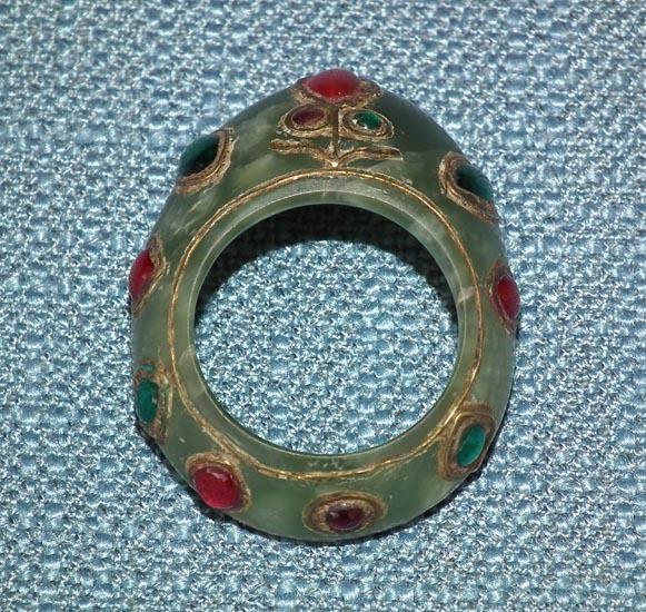 Indo Persian Jade Archer Thumb Ring, Zihgir India