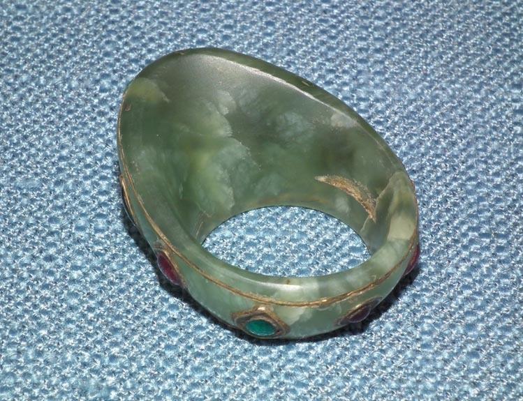 Indo Persian Jade Archer Thumb Ring, Zihgir India