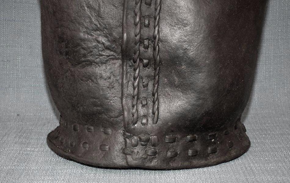 Antique 16th Century Turkish Ottoman Islamic Leather Water Flask Matara to sword