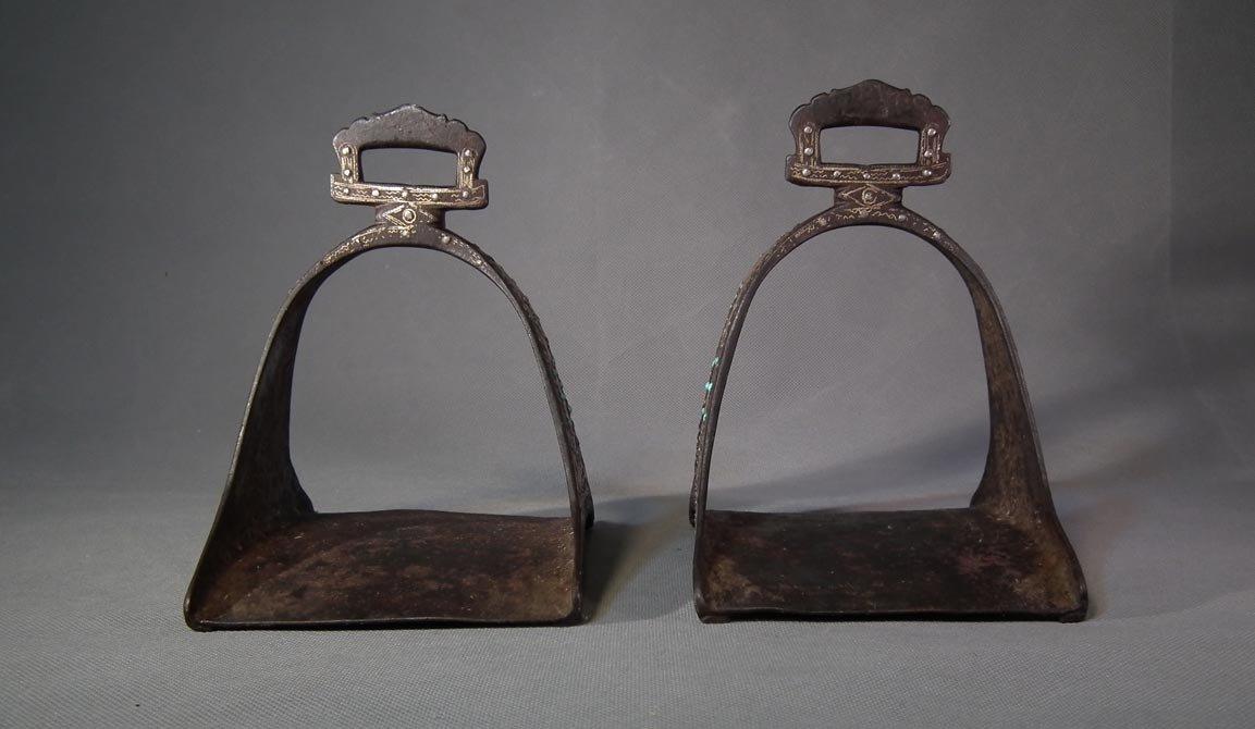 A Pair Of Antique 17th – 18th Century Islamic Turkish Ottoman Stirrups