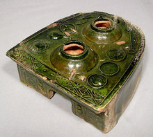 Ancient Chinese Green Glaze Ceramic Han Dynasty Stove Model
