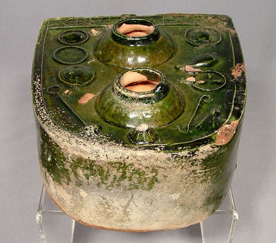 Ancient Chinese Green Glaze Ceramic Han Dynasty Stove Model