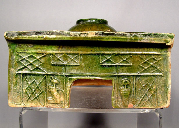 Ancient Chinese Green Glaze Ceramic Han Dynasty Stove Model