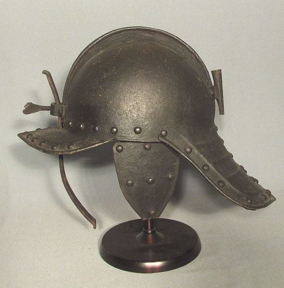 Antique Lobstertail Cromwellian Helmet Armor 17th century