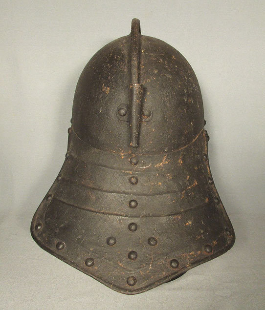 Antique Lobstertail Cromwellian Helmet Armor 17th century