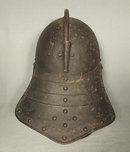 Antique Lobstertail Cromwellian Helmet Armor 17th century