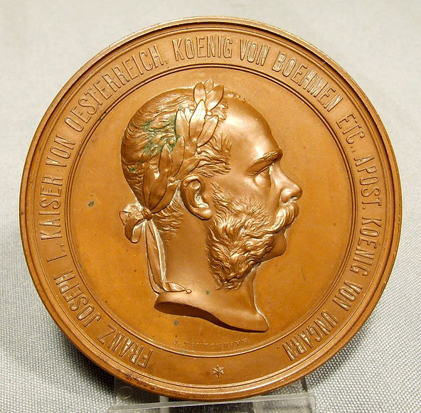 Antique Bronze Medal Vienna World Exposition 1873